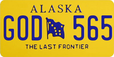 AK license plate GOD565