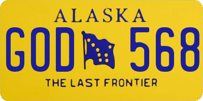AK license plate GOD568