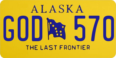 AK license plate GOD570