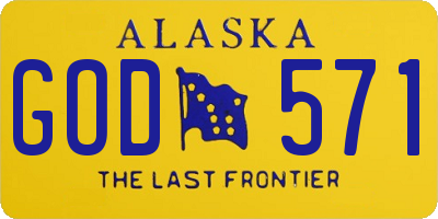 AK license plate GOD571