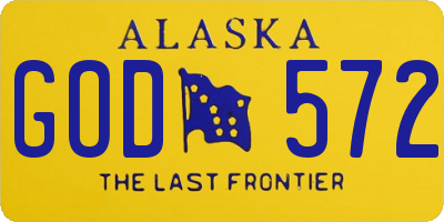 AK license plate GOD572