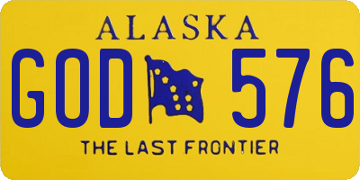 AK license plate GOD576