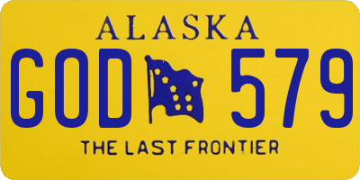 AK license plate GOD579