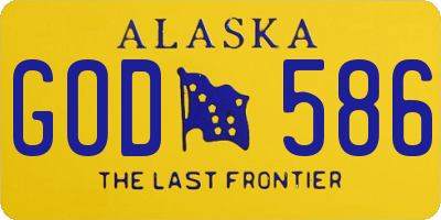 AK license plate GOD586