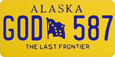 AK license plate GOD587