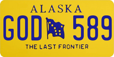 AK license plate GOD589
