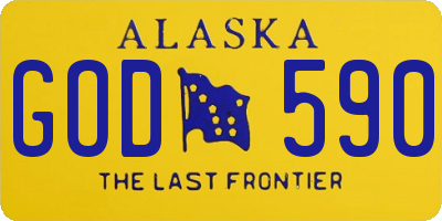 AK license plate GOD590