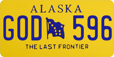 AK license plate GOD596