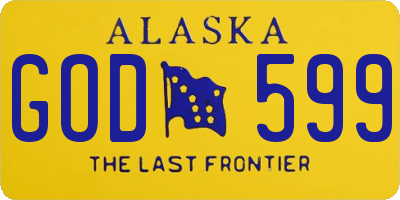 AK license plate GOD599