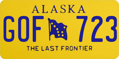 AK license plate GOF723