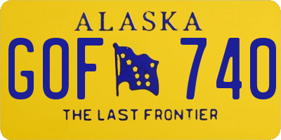 AK license plate GOF740