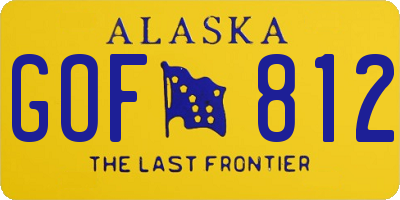 AK license plate GOF812