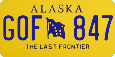 AK license plate GOF847