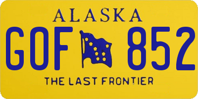 AK license plate GOF852