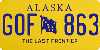 AK license plate GOF863