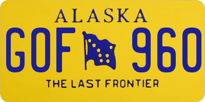 AK license plate GOF960