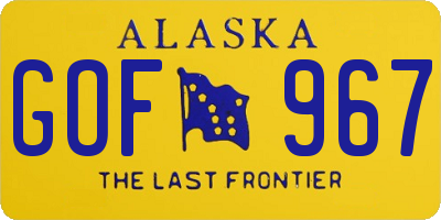 AK license plate GOF967