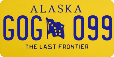 AK license plate GOG099
