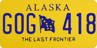 AK license plate GOG418
