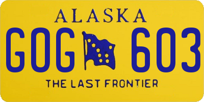AK license plate GOG603
