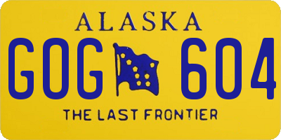 AK license plate GOG604