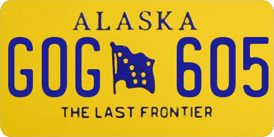 AK license plate GOG605