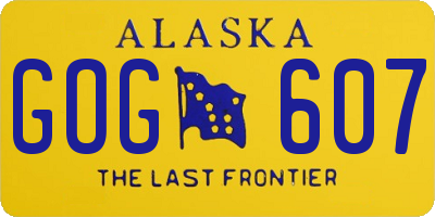 AK license plate GOG607