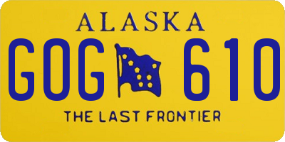 AK license plate GOG610