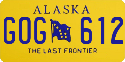 AK license plate GOG612