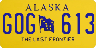 AK license plate GOG613