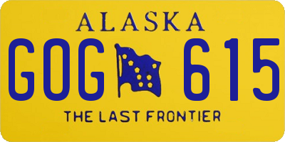 AK license plate GOG615