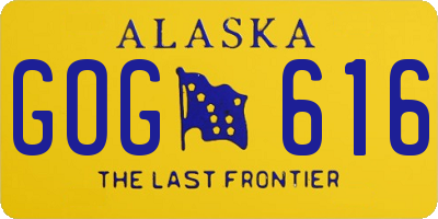 AK license plate GOG616