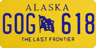 AK license plate GOG618