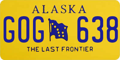 AK license plate GOG638