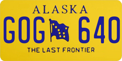 AK license plate GOG640