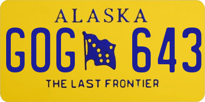 AK license plate GOG643
