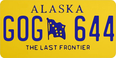 AK license plate GOG644