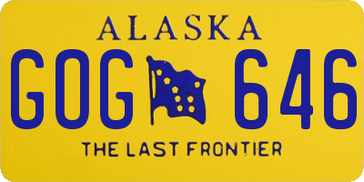 AK license plate GOG646