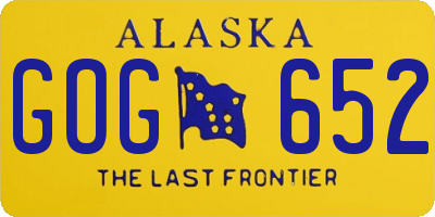 AK license plate GOG652