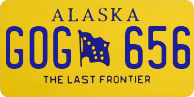 AK license plate GOG656