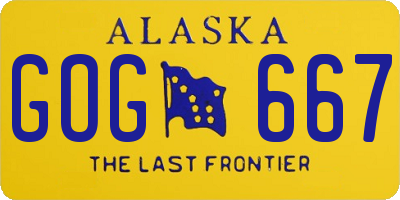 AK license plate GOG667