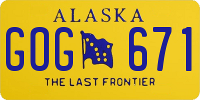 AK license plate GOG671