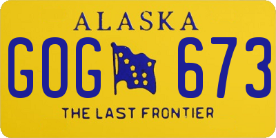 AK license plate GOG673