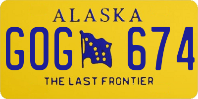 AK license plate GOG674