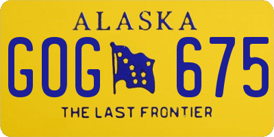AK license plate GOG675