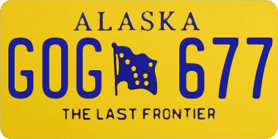 AK license plate GOG677