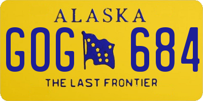 AK license plate GOG684
