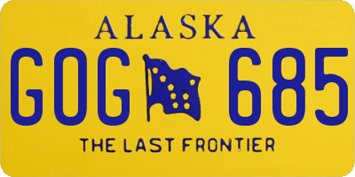 AK license plate GOG685