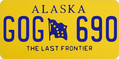 AK license plate GOG690