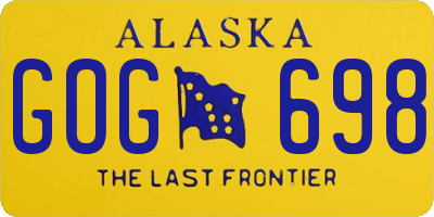 AK license plate GOG698